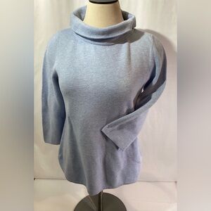 Talbots Woman’s Top Size M Color Light Blue 3/4 Sleeve Turtleneck Knit